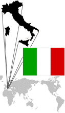 Italy Map and Flag